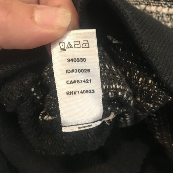 Lou & Grey Women Black & White Textured Knit Long Sleeve Sweater Size L Pullover - Picture 7 of 7